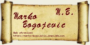 Marko Bogojević vizit kartica